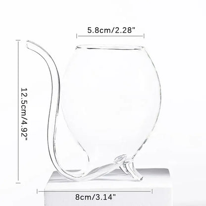 Curved Cocktail Glass with Built-In Straw – Unique Artistic Drinkware