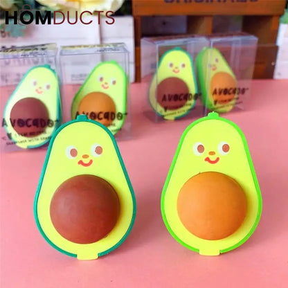 Cute Avacado Style Pencil Sharpner Amd Eraser (2 in 1)