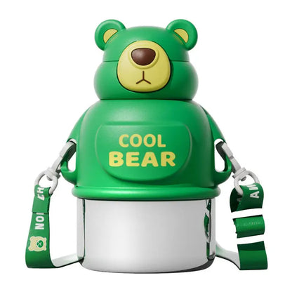 Cute Bear Kids Thermos - 800ml Hot & Cold Portable Flask