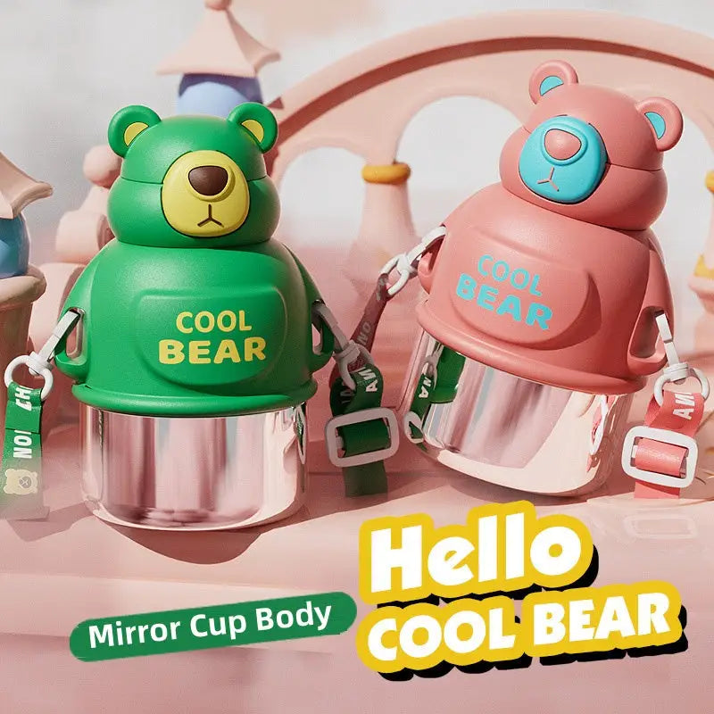 Cute Bear Kids Thermos - 800ml Hot & Cold Portable Flask