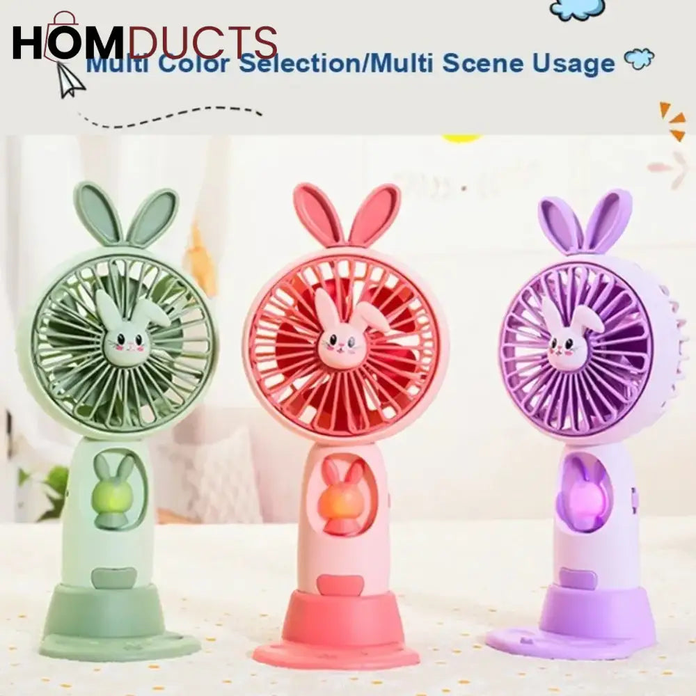 Cute Handheld Fan With Night Light