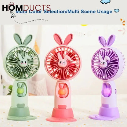 Cute Handheld Fan With Night Light