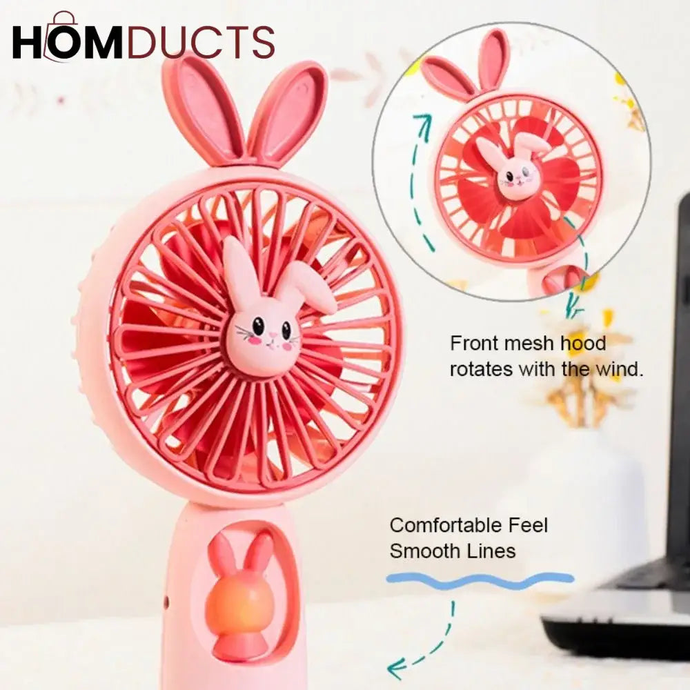 Cute Handheld Fan With Night Light