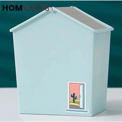 Cute Mini Desktop Trash Can with Swing Lid - Perfect for Home & Office