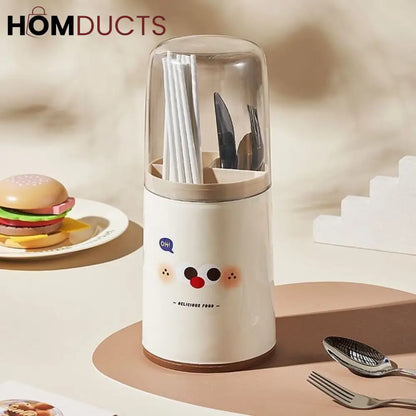 Cutlery Holder With Dustproof Lid
