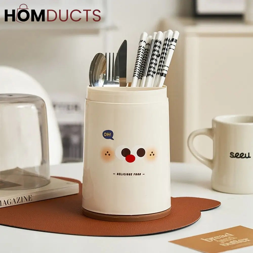 Cutlery Holder With Dustproof Lid