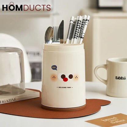 Cutlery Holder With Dustproof Lid
