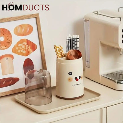 Cutlery Holder With Dustproof Lid