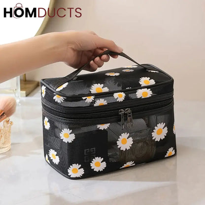 Daisy Mesh Makeup Bag (Pair Set)