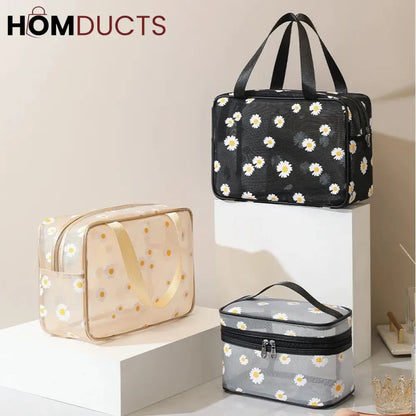 Daisy Mesh Makeup Bag (Pair Set)