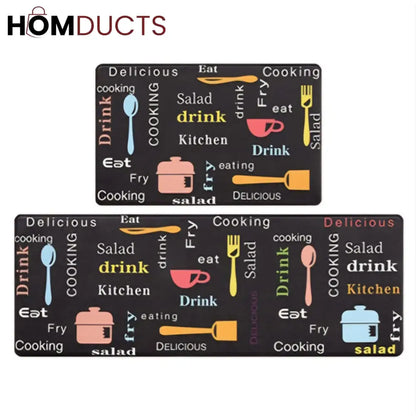 Decorative Super Absorbent Kitchen Matt Set (2pcs)