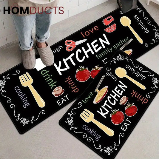 Decorative Super Absorbent Kitchen Matt Set (2pcs)