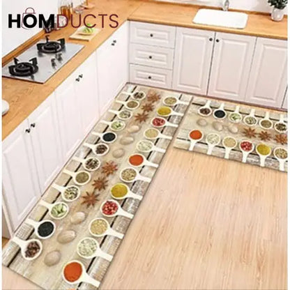 Decorative Super Absorbent Kitchen Matt Set (2pcs)