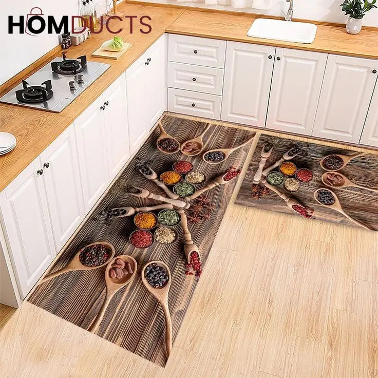Decorative Super Absorbent Kitchen Matt Set (2pcs)