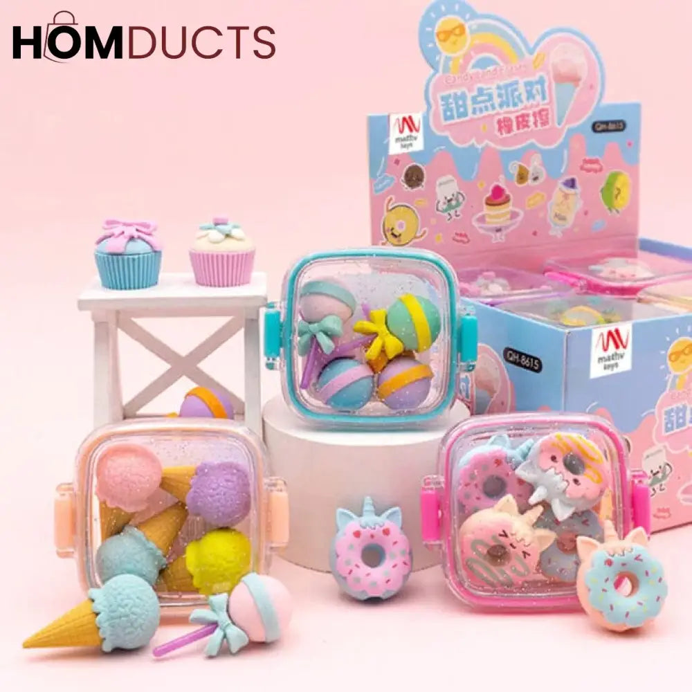 Delicious Dessert Style Erasers set (4pcs)