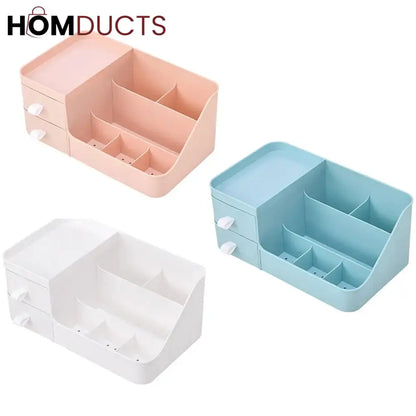 Desktop 2 Drawer Cosmetic Organizer