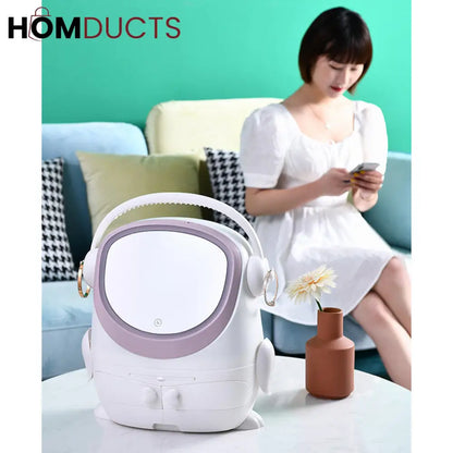 Desktop Cosmetic Storage Box With Led Mirror