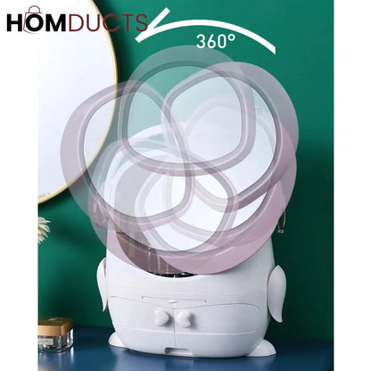 Desktop Cosmetic Storage Box With Led Mirror