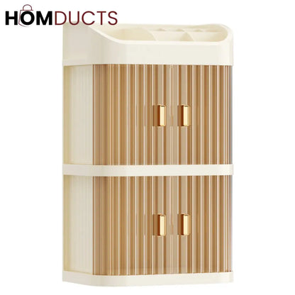 Desktop Dustproof Double Story Cosmetic Organizer
