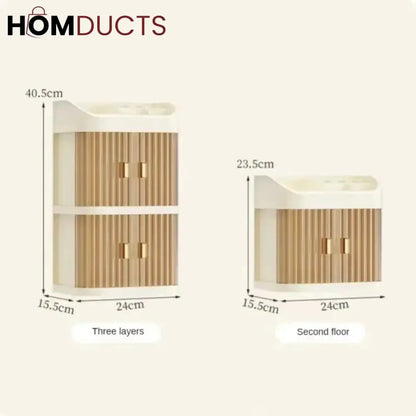 Desktop Dustproof Double Story Cosmetic Organizer