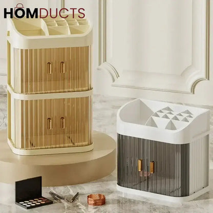 Desktop Dustproof Double Story Cosmetic Organizer