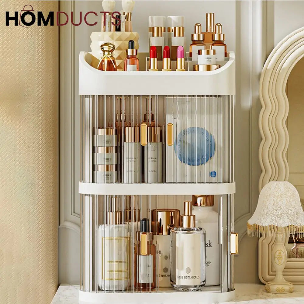 Desktop Dustproof Double Story Cosmetic Organizer