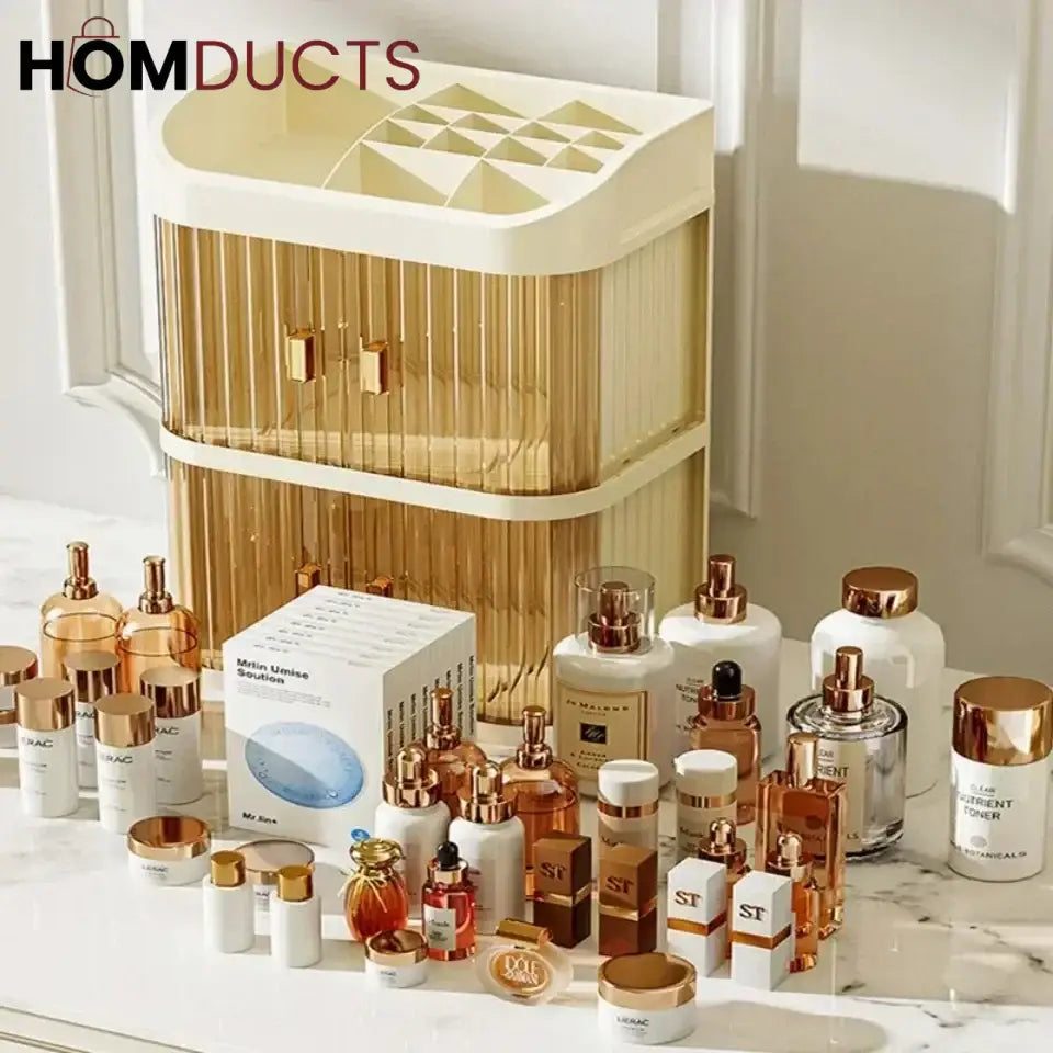 Desktop Dustproof Double Story Cosmetic Organizer