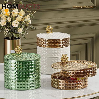 Desktop Rotating Jewelry And Snacks Organizer (4Layer)