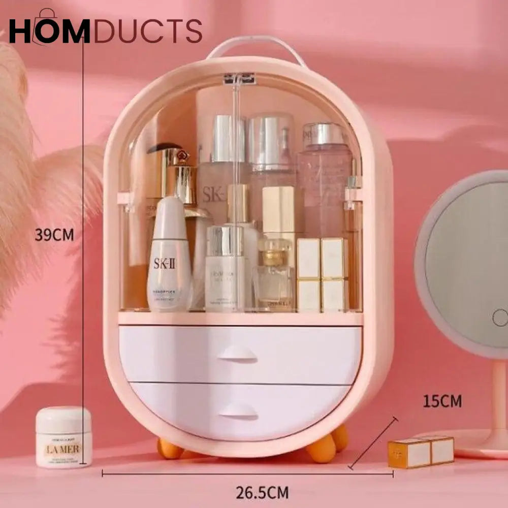 Double Door Cosmetic Organizer With Drawer
