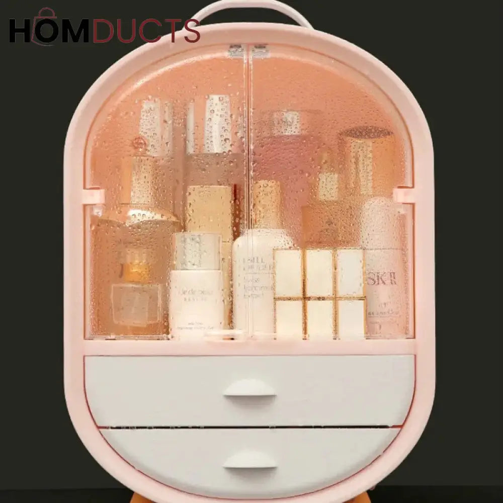 Double Door Cosmetic Organizer With Drawer