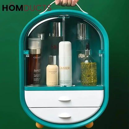 Double Door Cosmetic Organizer With Drawer