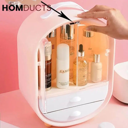 Double Door Cosmetic Organizer With Drawer