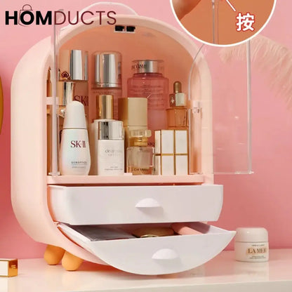 Double Door Cosmetic Organizer With Drawer