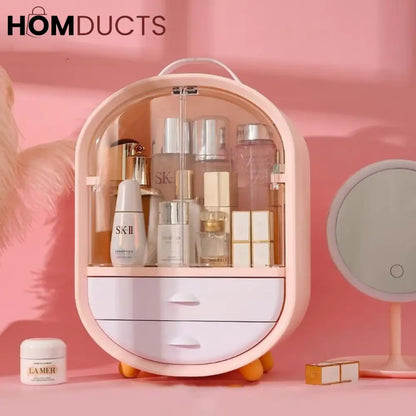 Double Door Cosmetic Organizer With Drawer