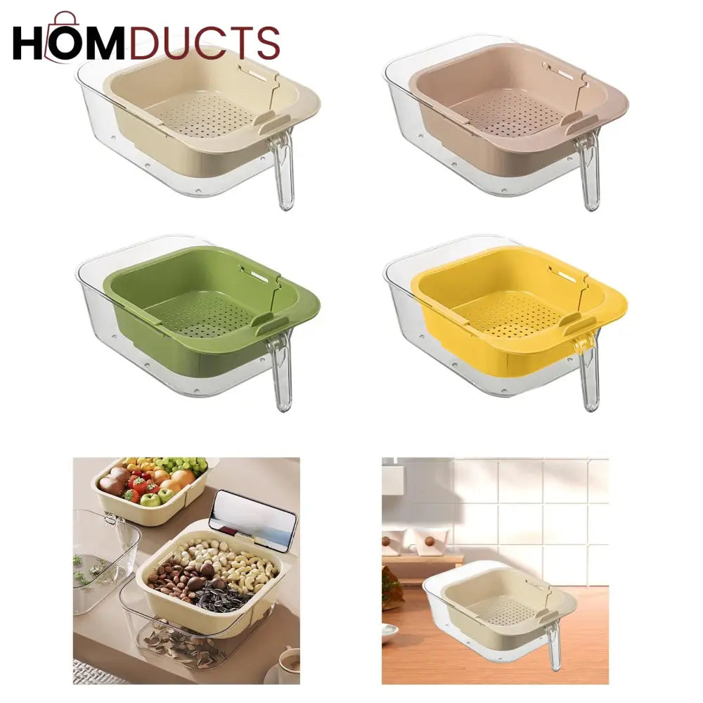Double Layer Adjustable Strainer Basket