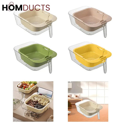 Double Layer Adjustable Strainer Basket