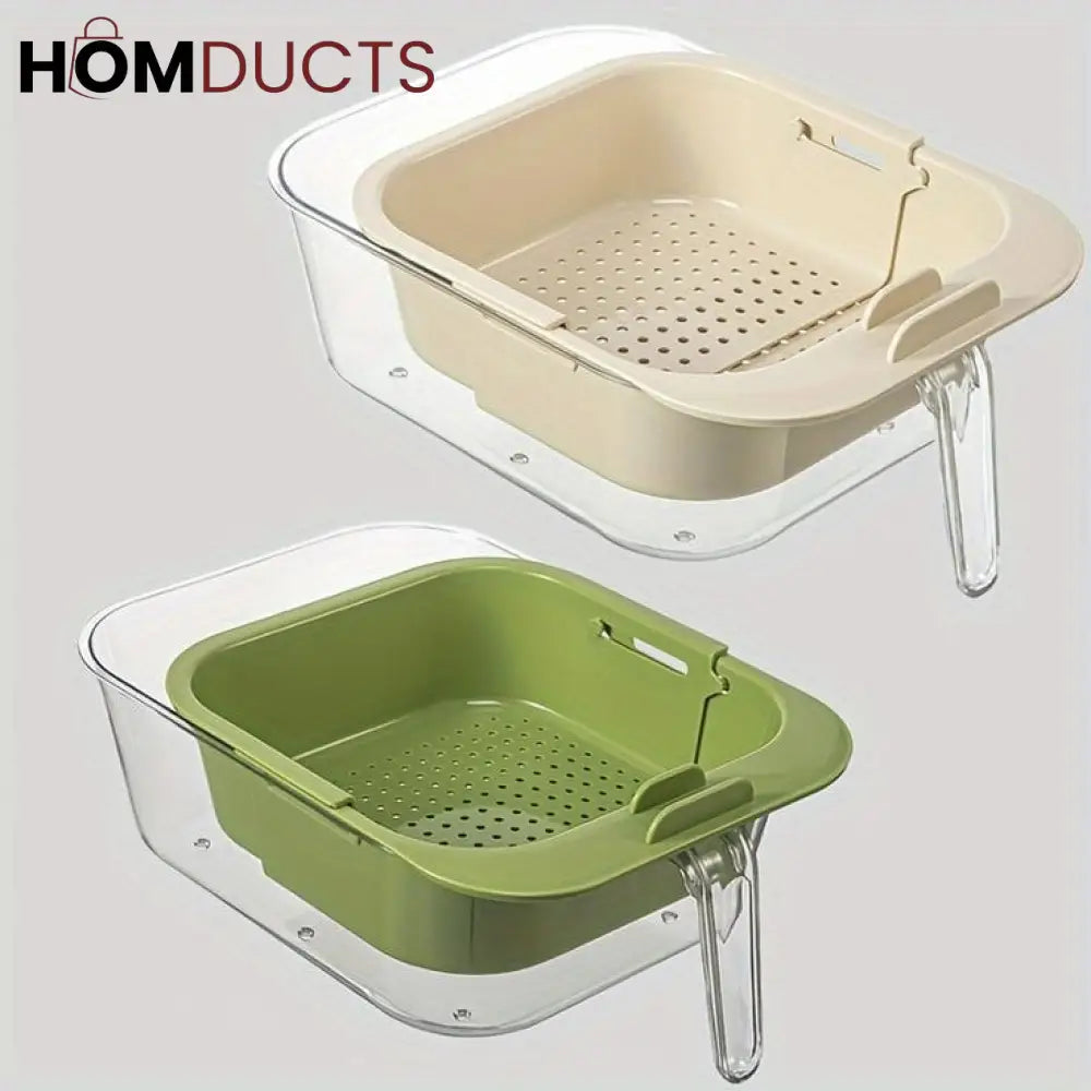 Double Layer Adjustable Strainer Basket