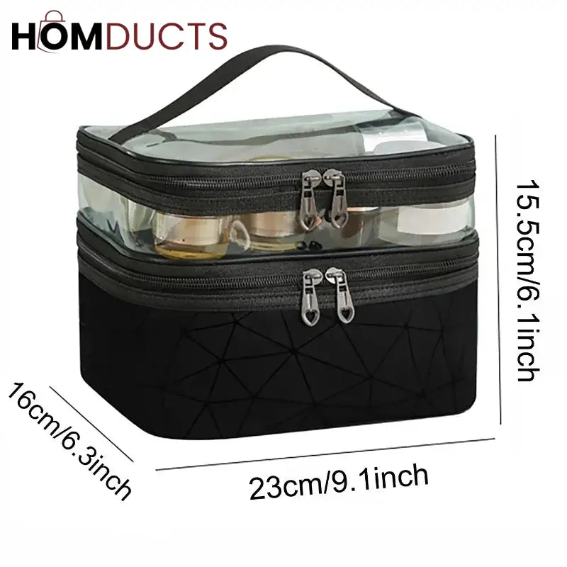 Double Layer Clear Makeup Bag