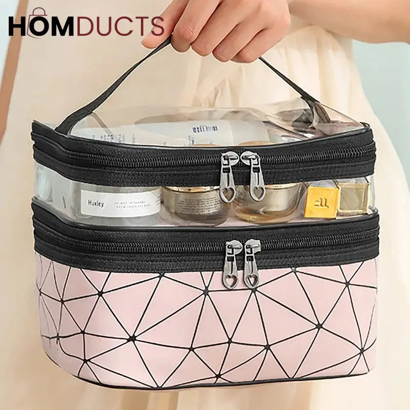 Double Layer Clear Makeup Bag