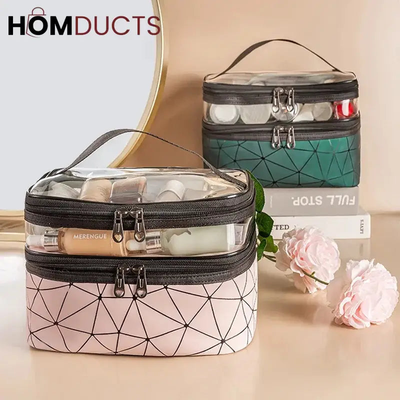 Double Layer Clear Makeup Bag