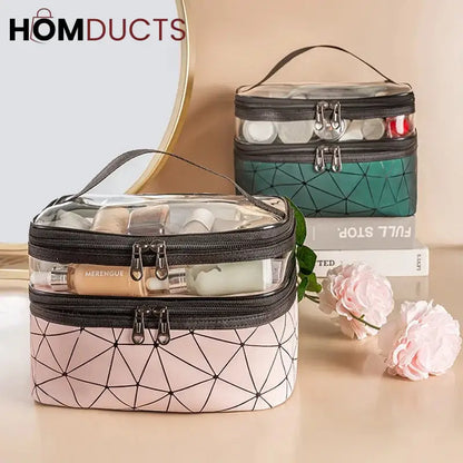 Double Layer Clear Makeup Bag