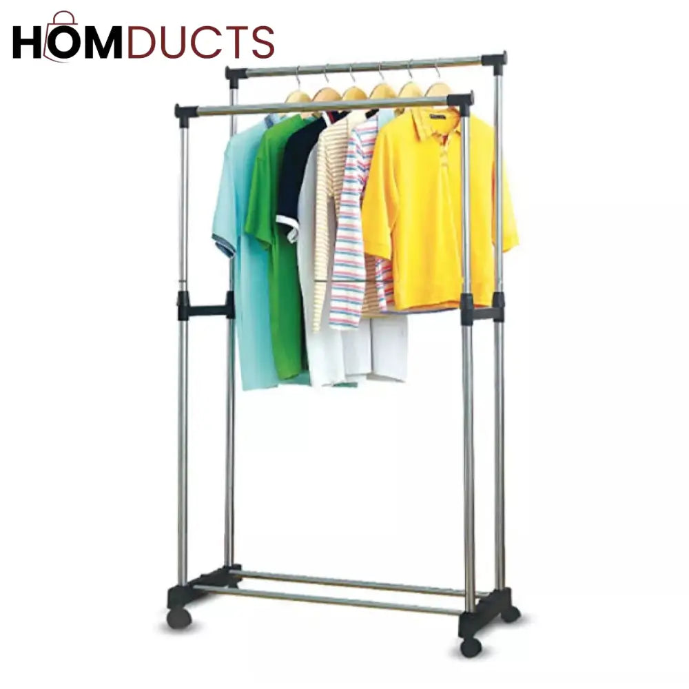 Double-Pole Clothes Rack