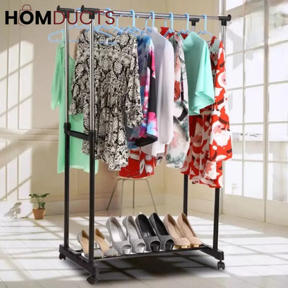 Double-Pole Clothes Rack