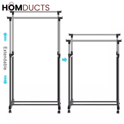 Double-Pole Clothes Rack