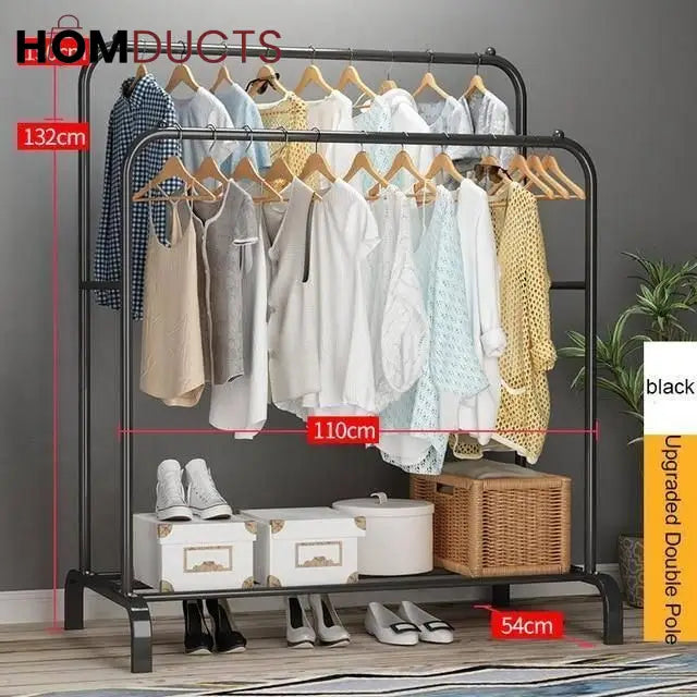 Double Pole Metal Cloth Stand