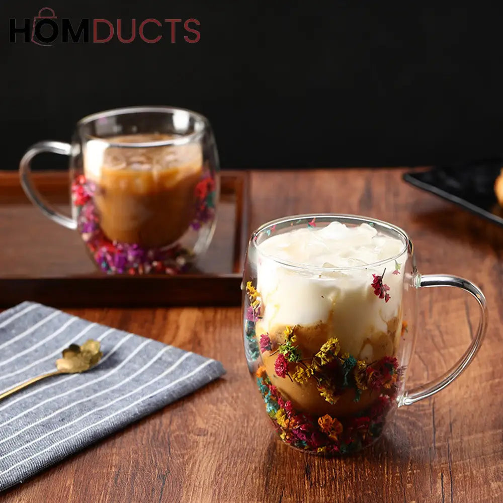 Double Wall Glass Aesthetic Mug