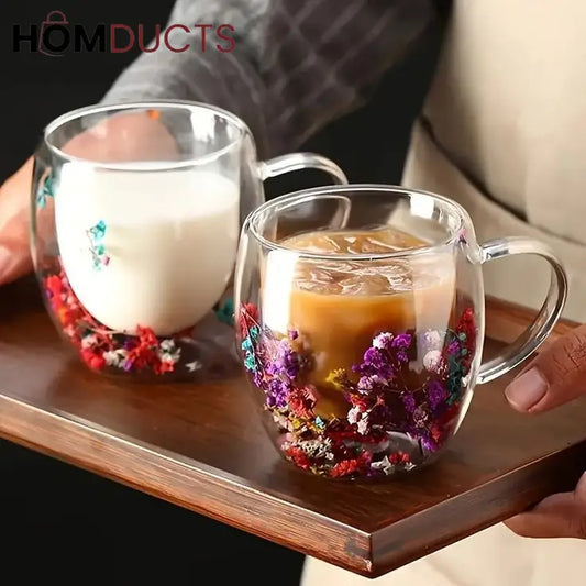 Double Wall Glass Aesthetic Mug