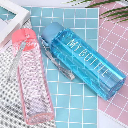 Square Design Plastic Water Bottle – Leakproof & Travel Friendly
