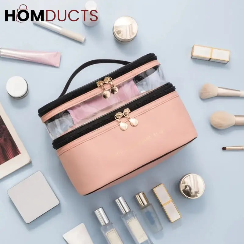 Dual Compartment Cosmetic Bag