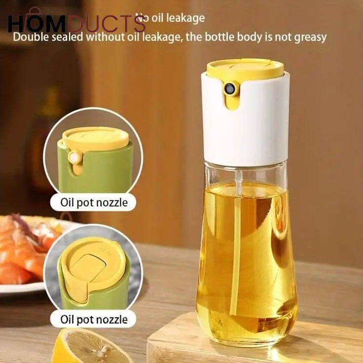 Dual Oil Dispensing And Spray Bottle